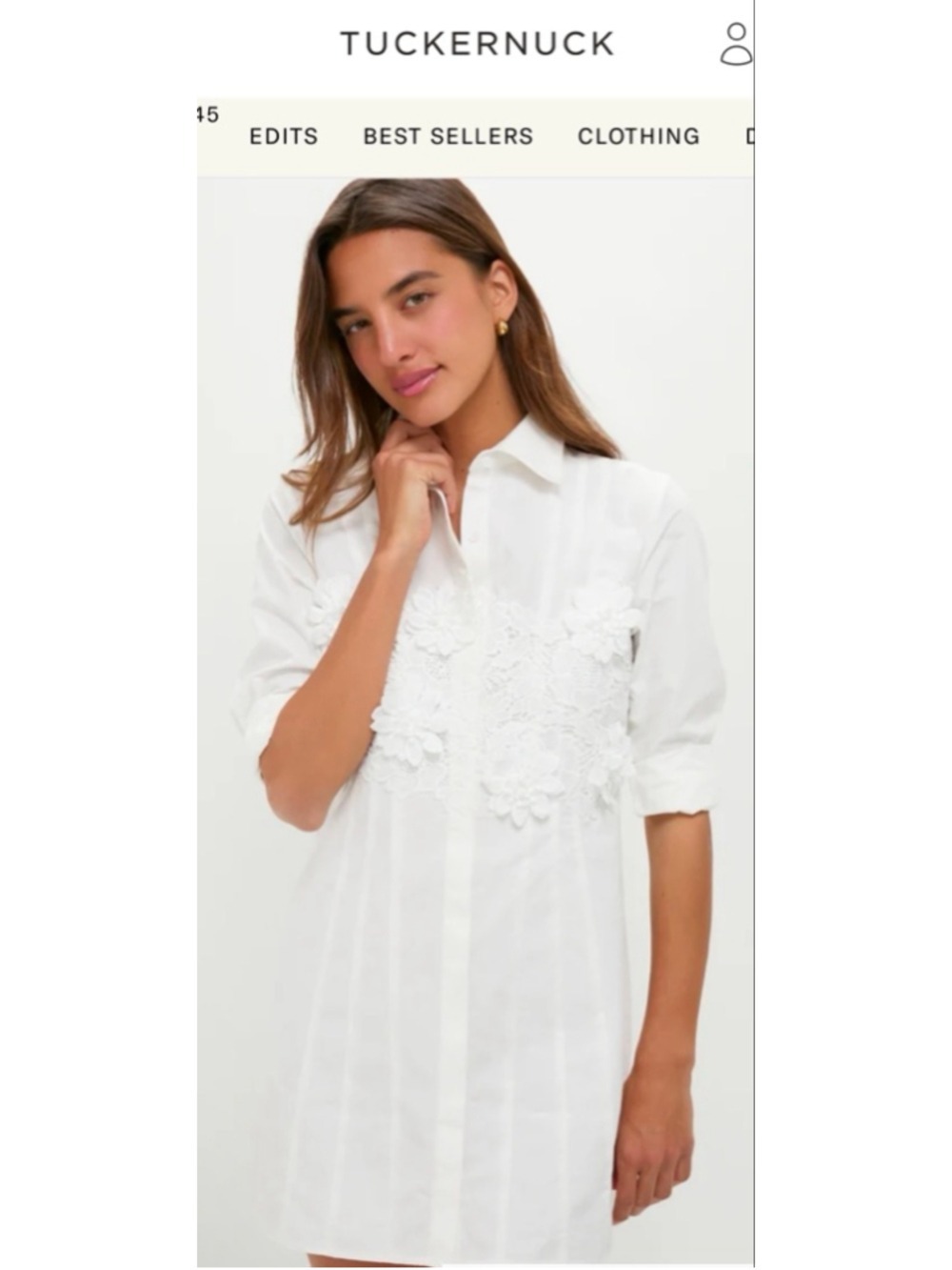 Tuckernuck HYACINTH HOUSE White Floral Applique Avery Mini Dress S - Picture 4 of 9